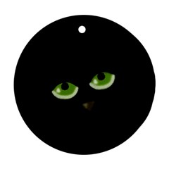 Halloween - Back Cat Ornament (round)  by Valentinaart