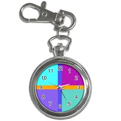 Right Angle Squares Stripes Cross Colored Key Chain Watches by EDDArt