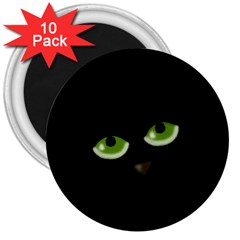 Halloween - Back Cat 3  Magnets (10 Pack)  by Valentinaart