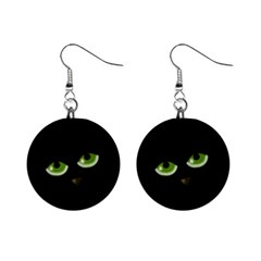 Halloween - Back Cat Mini Button Earrings by Valentinaart