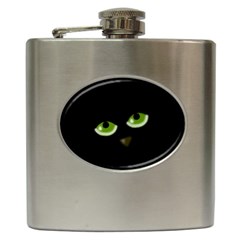 Halloween - Back Cat Hip Flask (6 Oz) by Valentinaart