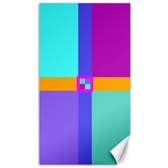 Right Angle Squares Stripes Cross Colored Canvas 40  X 72   by EDDArt