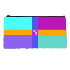 Right Angle Squares Stripes Cross Colored Pencil Cases by EDDArt