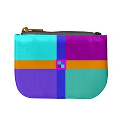 Right Angle Squares Stripes Cross Colored Mini Coin Purses by EDDArt