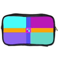 Right Angle Squares Stripes Cross Colored Toiletries Bags by EDDArt