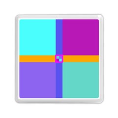 Right Angle Squares Stripes Cross Colored Memory Card Reader (square)  by EDDArt