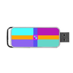 Right Angle Squares Stripes Cross Colored Portable Usb Flash (one Side) by EDDArt