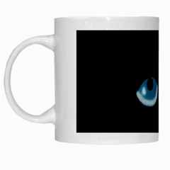 Halloween - Black Cat - Blue Eyes White Mugs by Valentinaart