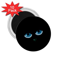 Halloween - Black Cat - Blue Eyes 2 25  Magnets (10 Pack)  by Valentinaart