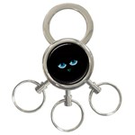 Halloween - black cat - blue eyes 3-Ring Key Chains Front