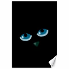 Halloween - Black Cat - Blue Eyes Canvas 24  X 36  by Valentinaart