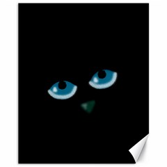 Halloween - Black Cat - Blue Eyes Canvas 11  X 14   by Valentinaart