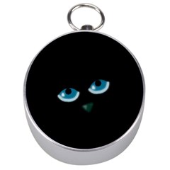 Halloween - Black Cat - Blue Eyes Silver Compasses by Valentinaart