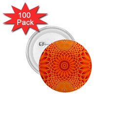 Lotus Fractal Flower Orange Yellow 1 75  Buttons (100 Pack)  by EDDArt