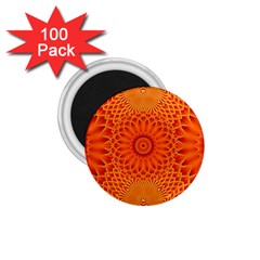 Lotus Fractal Flower Orange Yellow 1 75  Magnets (100 Pack)  by EDDArt