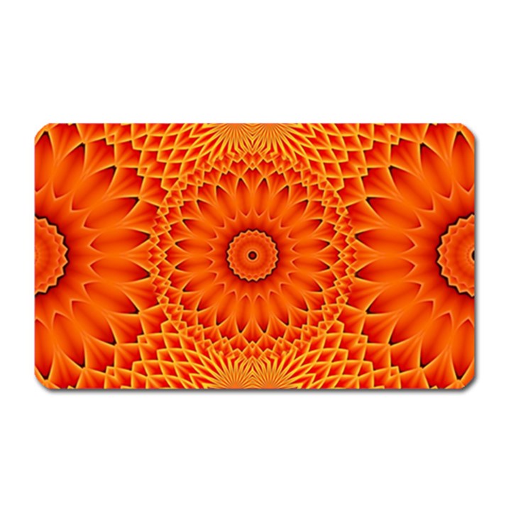 Lotus Fractal Flower Orange Yellow Magnet (Rectangular)