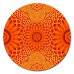 Lotus Fractal Flower Orange Yellow Magnet 5  (Round) Front