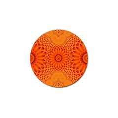 Lotus Fractal Flower Orange Yellow Golf Ball Marker (10 Pack) by EDDArt