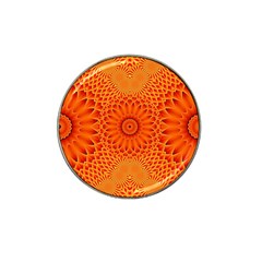 Lotus Fractal Flower Orange Yellow Hat Clip Ball Marker (10 Pack) by EDDArt