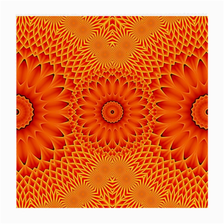 Lotus Fractal Flower Orange Yellow Medium Glasses Cloth