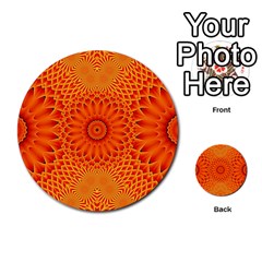 Lotus Fractal Flower Orange Yellow Multi-purpose Cards (round) 