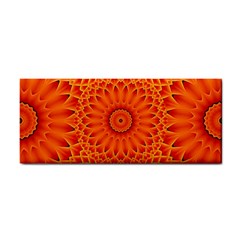 Lotus Fractal Flower Orange Yellow Hand Towel by EDDArt