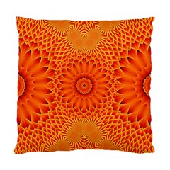 Lotus Fractal Flower Orange Yellow Standard Cushion Case (two Sides) by EDDArt