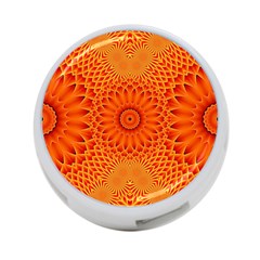 Lotus Fractal Flower Orange Yellow 4-port Usb Hub (two Sides)  by EDDArt