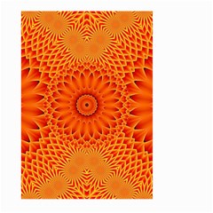 Lotus Fractal Flower Orange Yellow Large Garden Flag (two Sides) by EDDArt