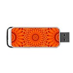 Lotus Fractal Flower Orange Yellow Portable USB Flash (Two Sides) Front