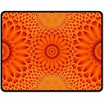 Lotus Fractal Flower Orange Yellow Double Sided Fleece Blanket (Medium)  58.8 x47.4  Blanket Front