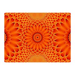 Lotus Fractal Flower Orange Yellow Double Sided Flano Blanket (mini)  by EDDArt