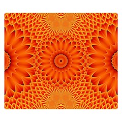 Lotus Fractal Flower Orange Yellow Double Sided Flano Blanket (small)  by EDDArt