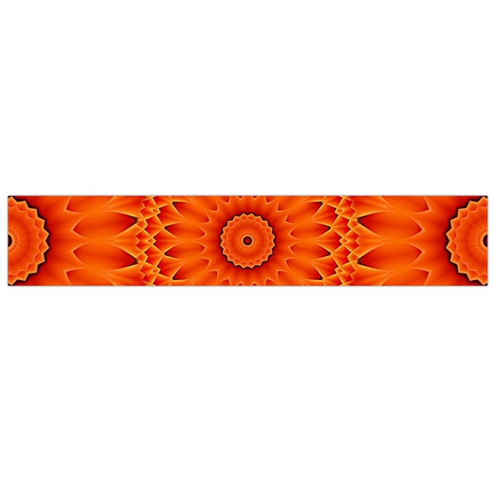 Lotus Fractal Flower Orange Yellow Flano Scarf (Large)