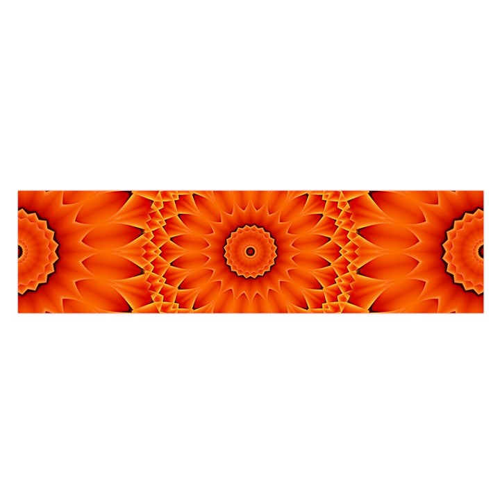 Lotus Fractal Flower Orange Yellow Satin Scarf (Oblong)