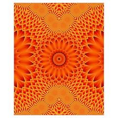 Lotus Fractal Flower Orange Yellow Drawstring Bag (small) by EDDArt