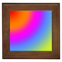 Radial Gradients Red Orange Pink Blue Green Framed Tiles by EDDArt