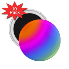 Radial Gradients Red Orange Pink Blue Green 2 25  Magnets (10 Pack)  by EDDArt