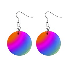 Radial Gradients Red Orange Pink Blue Green Mini Button Earrings by EDDArt