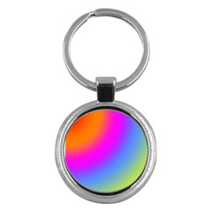 Radial Gradients Red Orange Pink Blue Green Key Chains (round)  by EDDArt