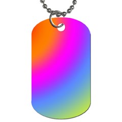 Radial Gradients Red Orange Pink Blue Green Dog Tag (one Side) by EDDArt