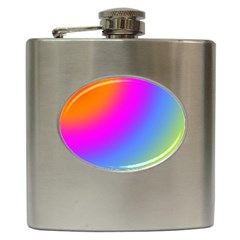 Radial Gradients Red Orange Pink Blue Green Hip Flask (6 Oz) by EDDArt