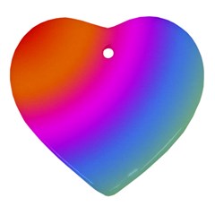 Radial Gradients Red Orange Pink Blue Green Heart Ornament (2 Sides) by EDDArt