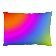 Radial Gradients Red Orange Pink Blue Green Pillow Case by EDDArt