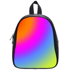 Radial Gradients Red Orange Pink Blue Green School Bags (small)  by EDDArt