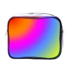 Radial Gradients Red Orange Pink Blue Green Mini Toiletries Bags by EDDArt