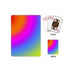 Radial Gradients Red Orange Pink Blue Green Playing Cards (mini)  by EDDArt