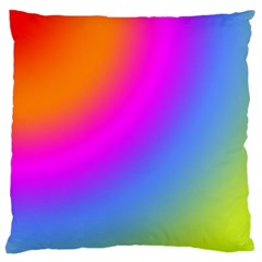 Radial Gradients Red Orange Pink Blue Green Large Cushion Case (one Side) by EDDArt