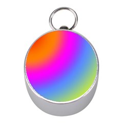 Radial Gradients Red Orange Pink Blue Green Mini Silver Compasses by EDDArt