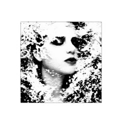 Romantic Dreaming Girl Grunge Black White Satin Bandana Scarf by EDDArt